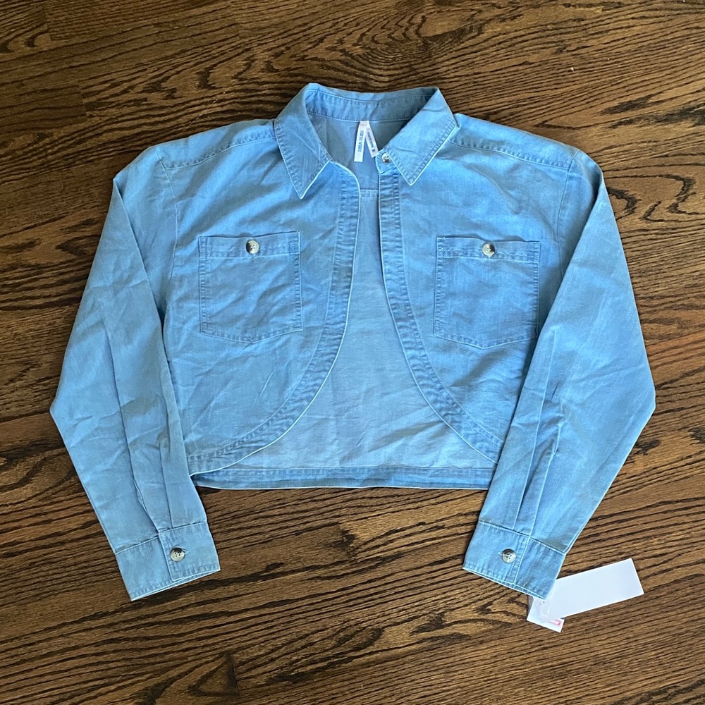 Deja Bleu Girl’s Blue Denim Jacket Button Sleeves M